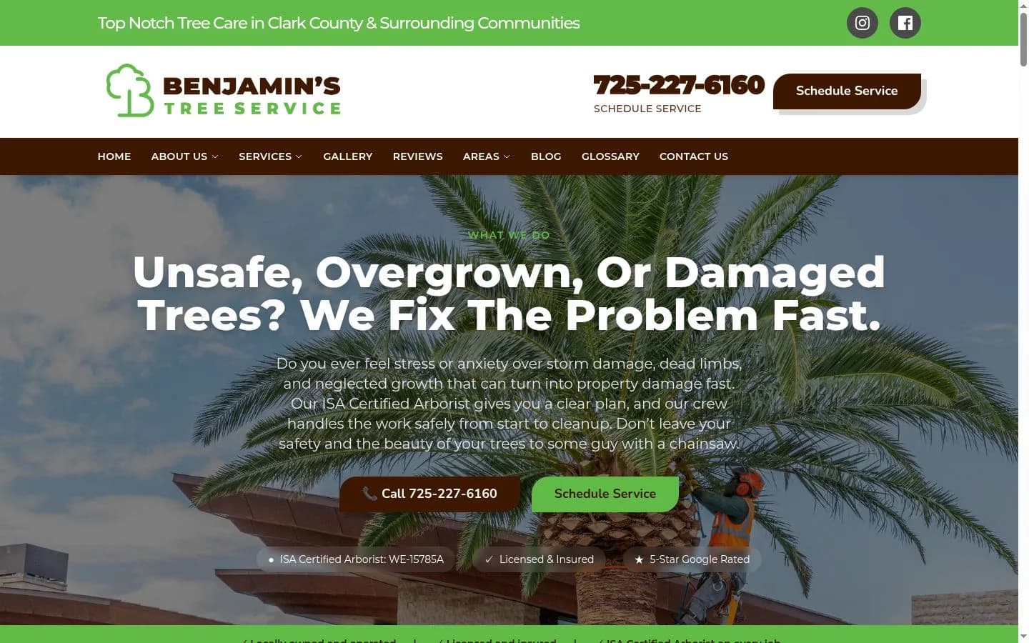 Benjamin's Tree Service website