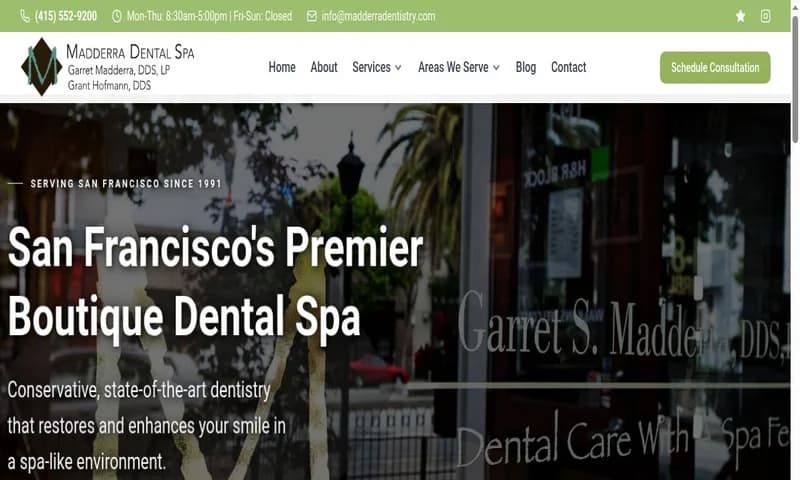 Madderra Dental Spa website